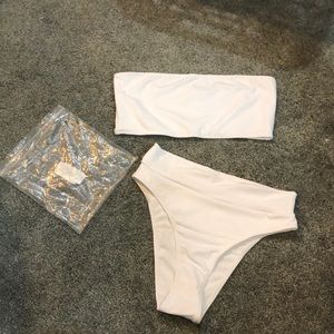 NEW IN BAG White High Waisted Bikini Set